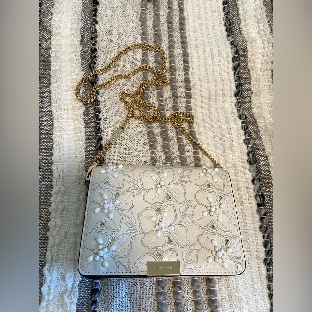 Michael Kors beaded leather crossbody bag